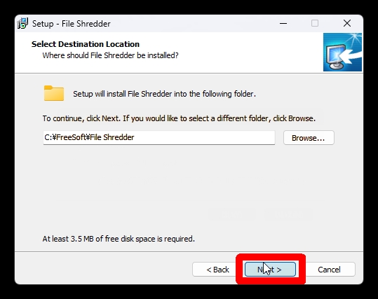 File Shredder のインストール方法３